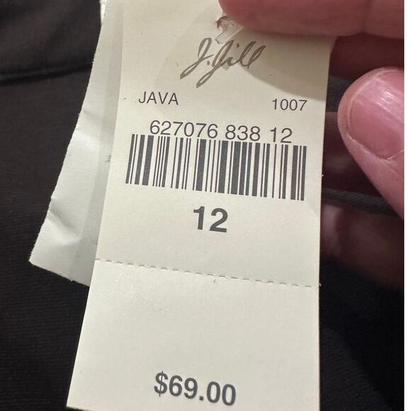 J. Jill Stretch Straight Leg Ankle Pants Java Brown Wardrobe Basic NWT size 12 - Picture 3 of 9